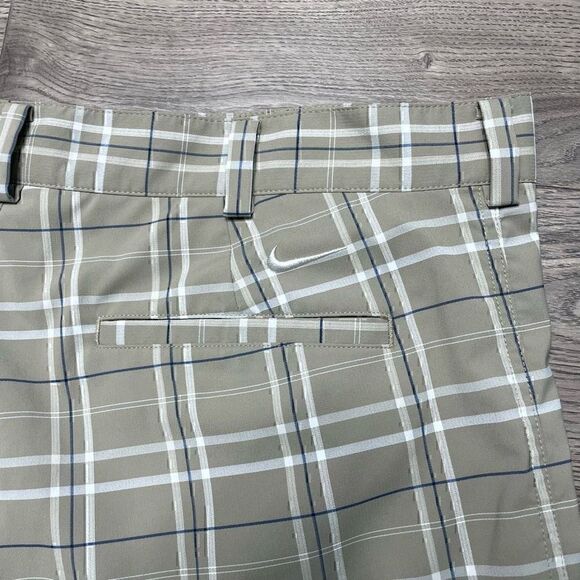 Nike Golf Shorts Mens 36 Beige Plaid Performance Dri Fit Sports Moisture Wicking - Picture 4 of 9